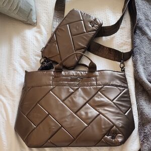 Lug Women's Quilted Brown Travel Bag Set